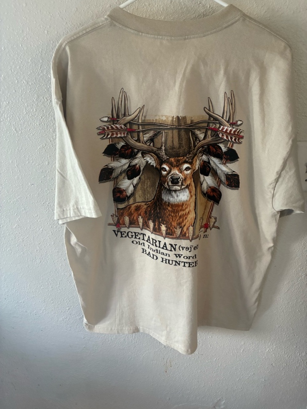 Buck Wear Vegetarian old Indian Word For Bad Hunter Tee Shirt